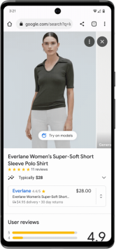 Google Shopping advertisement AR Preview example 